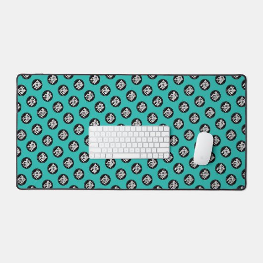 Turquoise Blue Custom Business Logo Pattern Bureaumat (Keyboard & Muis)