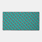 Turquoise Blue Custom Business Logo Pattern Bureaumat (Voorkant)