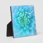 Turquoise Blue Dahlia Flower in Waterverf Fotoplaat (Voorkant)