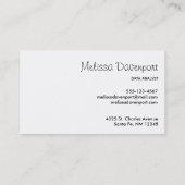 Turquoise Blue Dahlia Flower in Waterverf Visitekaartje (Achterkant)