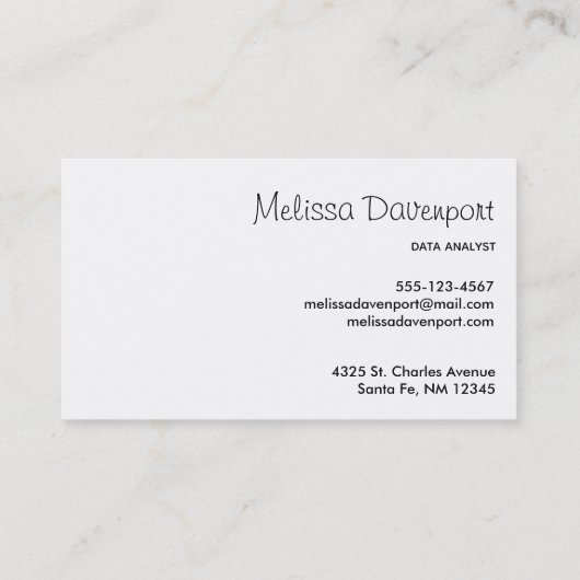 Turquoise Blue Dahlia Flower in Waterverf Visitekaartje (Achterkant)