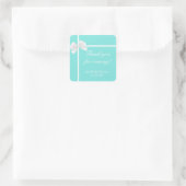 Turquoise Blue Diamond Bow Vrijgezellenfeest Favor Vierkante Sticker (Tas)