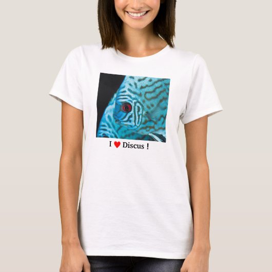 Turquoise Blue Discus T-shirt (Voorkant)