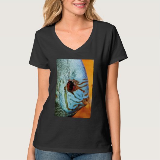 Turquoise Blue Discus T-shirt (Voorkant)