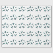 Turquoise Blue Dragonfly gepatterd Cadeaupapier (Vlak)