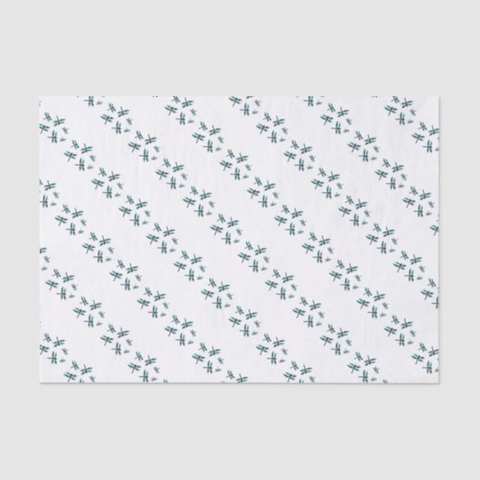 Turquoise Blue Dragonfly gepatterd Tissuepapier (Voorkant)