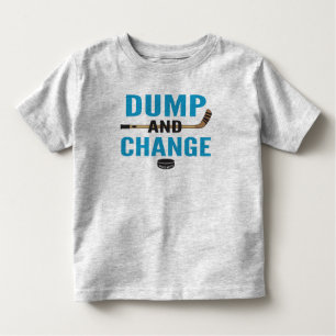 Turquoise Blue Dump en Change Hockey Kinder Shirts