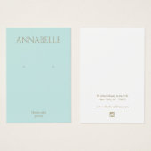  Turquoise Blue Earring-kaart Visitekaartje (Voorkant /achterkant)