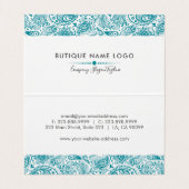 Turquoise-blue Elegant Paisley Lace Visitekaartje (Binnenkant ongevouwen)