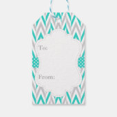Turquoise Blue Elephant Baby shower Dank u Cadeaulabel (Achterkant)