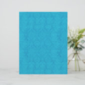 Turquoise Blue Embossed look Wedding Damask DIY V1 (Staand voorkant)