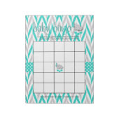 Turquoise Blue en Grey Elephant Baby shower Game Notitieblok (Linkerzijde)