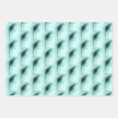Turquoise, Blue en Paarse Peacock Feathers Inpakpapier Vel (Voorkant 2)
