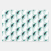 Turquoise, Blue en Paarse Peacock Feathers Inpakpapier Vel (Voorkant)