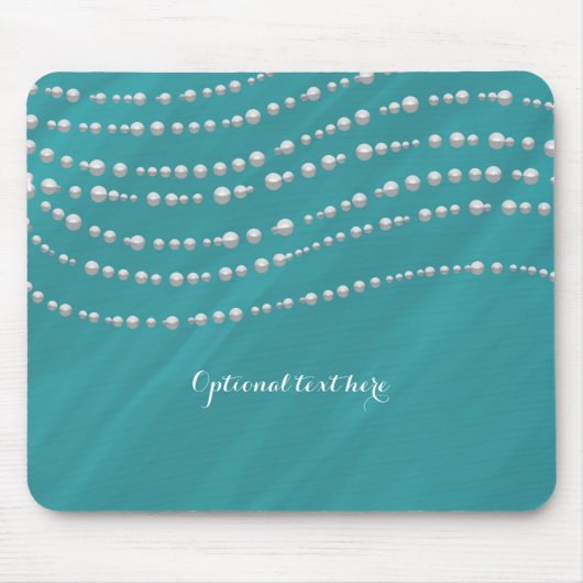 Turquoise Blue en Pearls Elegant Glamor Chic Muismat (Voorkant)