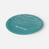 Turquoise Blue en Pearls Elegant Vrijgezellenfeest Papieren Bordje (Gekanteld)