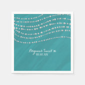 Turquoise Blue en Pearls Elegant Vrijgezellenfeest Servetten (Voorkant)