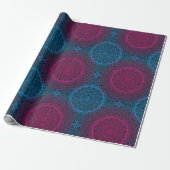 Turquoise Blue en Pink Mandala Cadeaupapier (Uitgerold)