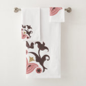 Turquoise Blue en Scandinavian Pattern Bad Handdoek (Insitu)