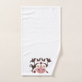 Turquoise Blue en Scandinavian Pattern Bad Handdoek (Handdoek)