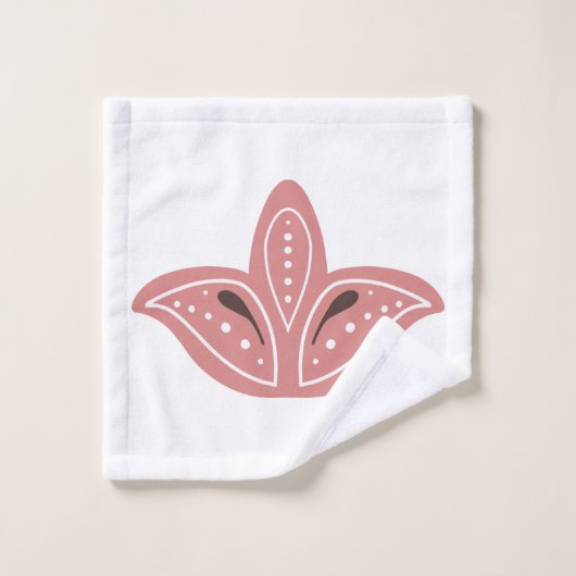 Turquoise Blue en Scandinavian Pattern Bad Handdoek (Wasdoekje)