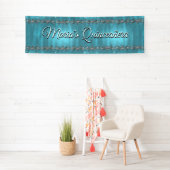 Turquoise Blue en Silver Quinceañera Banner (Insitu)