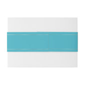 Turquoise Blue en Silver Wedding Belly Band Uitnodigingen Wikkel (Achterkant Voorbeeld)