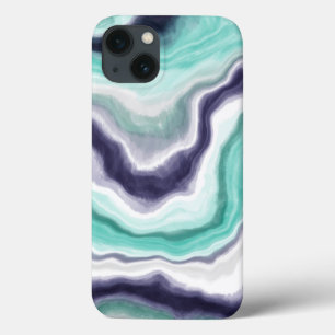Turquoise, Blue en White Marble Case-Mate iPhone Case