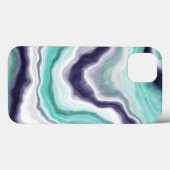 Turquoise, Blue en White Marble Case-Mate iPhone Case (Achterkant (horizontaal))