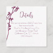 Turquoise Blue Floral Branch Wedding Reception Informatiekaartje (Voorkant)