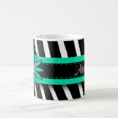 Turquoise Blue Floral Gem & Zebra Pattern Koffiemok (Center)