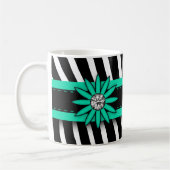 Turquoise Blue Floral Gem & Zebra Pattern Koffiemok (Links)