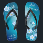 Turquoise Blue Floral Pattern Weddenschap net getr Teenslippers<br><div class="desc">Deze elegante teenslippers zijn een iets blauw idee voor je bruiloft. Ze zullen een stijlvolle dosis glam toevoegen aan je trouwdag, een vrijgezellenfeest of een andere viering. ♥ pas het met uw formulering aan door de gebieden van de sjabloon te gebruiken. Als u de lettertypestijl, kleur of tekstplaatsing wilt wijzigen,...</div>