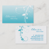 Turquoise Blue Floral Swirls visitekaartje (Voorkant / Achterkant)