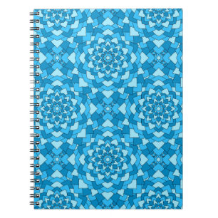 Turquoise blue florale geometrisch naadloos patroo notitieboek