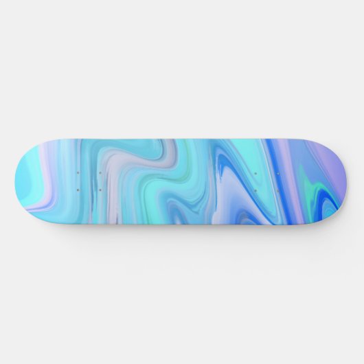 Turquoise & Blue Flowing Stripes Skate Deck (Horizontaal)