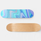 Turquoise & Blue Flowing Stripes Skate Deck  (Horizontaal)