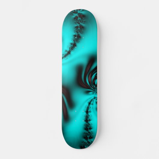 Turquoise Blue Fractal Persoonlijk Skateboard (Voorkant)