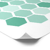 Turquoise Blue Geometric Hexagon Wall Art Poster (Hoek)