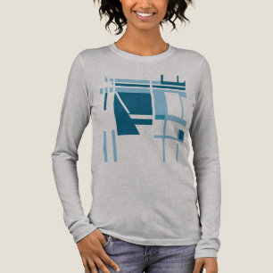 Turquoise Blue Geometrische Abstracte MCM-geïnspir Tri-Blend Shirt