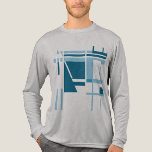 Turquoise Blue Geometrische Abstracte MCM-geïnspir Tri-Blend Shirt