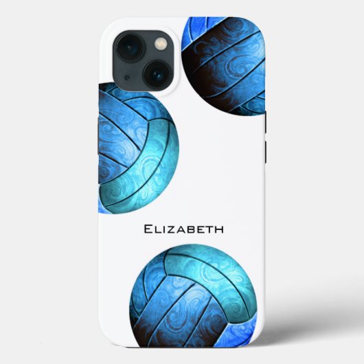 turquoise blue gepersonaliseerde volleybal vrouwen Case-Mate iPhone case (Achterkant)