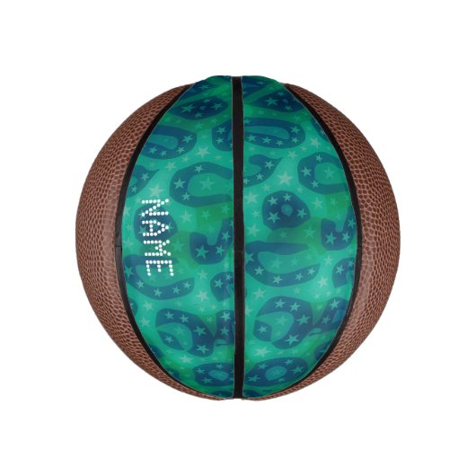 Turquoise Blue Ggloing Cheetah Basketbal (Verticaal)