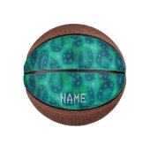 Turquoise Blue Ggloing Cheetah Basketbal (Voorkant)