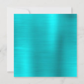 Turquoise Blue Glam Silver Black Lijst Birthday Kaart (Achterkant)