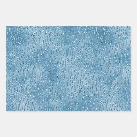 Turquoise Blue Glitter Animal Prins Inpakpapier Vel (Voorkant 3)