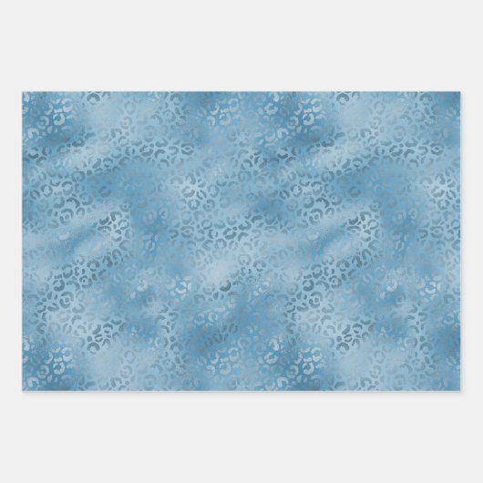 Turquoise Blue Glitter Animal Prins Inpakpapier Vel (Voorkant 2)