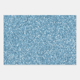 Turquoise Blue Glitter Animal Prins Inpakpapier Vel