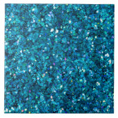 Turquoise-Blue Glitter-effect Tegeltje (Voorkant)