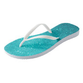 Turquoise Blue Glitter en Glam Teenslippers (Schuin)